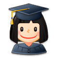 👩🏻‍🎓 Emoji Estudiante Mujer: Tono De Piel Claro en Samsung Experience 8.1.