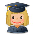 👩🏼‍🎓 Emoji Estudiante Mujer: Tono De Piel Claro Medio en Samsung Experience 8.1.