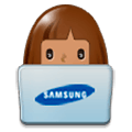 Emoji 👩🏽‍💻 Tecnologa: Carnagione Olivastra su Samsung Experience 8.1.