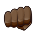 👊🏿 Emoji geballte Faust: dunkle Hautfarbe Samsung Experience 8.1.