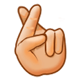 🤞🏼 Emoji Dedos Cruzados: Pele Morena Clara na Samsung Experience 8.1.