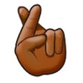 🤞🏾 Emoji Hand mit gekreuzten Fingern: mitteldunkle Hautfarbe Samsung Experience 8.1.