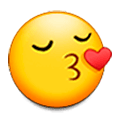Emoji 😚 Faccina Che Bacia Con Occhi Chiusi su Samsung Experience 8.1.