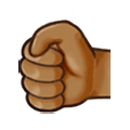 🤛🏾 Emoji Punho Esquerdo: Pele Morena Escura na Samsung Experience 8.1.