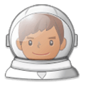 👨🏾‍🚀 Emoji Astronauta Hombre: Tono De Piel Oscuro Medio en Samsung Experience 8.1.