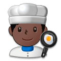 👨🏿‍🍳 Emoji Cozinheiro: Pele Escura na Samsung Experience 8.1.