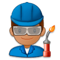 Emoji 👨🏽‍🏭 Operaio: Carnagione Olivastra su Samsung Experience 8.1.