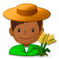 👨🏾‍🌾 Emoji Agricultor: Tono De Piel Oscuro Medio en Samsung Experience 8.1.