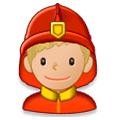 👨🏼‍🚒 Emoji Feuerwehrmann: mittelhelle Hautfarbe Samsung Experience 8.1.
