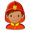 Emoji 👨🏽‍🚒 Pompiere Uomo: Carnagione Olivastra su Samsung Experience 8.1.