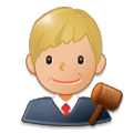 👨🏼‍⚖️ Emoji Juiz: Pele Morena Clara na Samsung Experience 8.1.