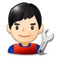 👨🏻‍🔧 Emoji Mechaniker: helle Hautfarbe Samsung Experience 8.1.