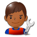 👨🏾‍🔧 Emoji Mecánico: Tono De Piel Oscuro Medio en Samsung Experience 8.1.