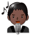 Emoji 👨🏿‍🎤 Cantante Uomo: Carnagione Scura su Samsung Experience 8.1.