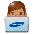 👨🏽‍💻 Emoji IT-Experte: mittlere Hautfarbe Samsung Experience 8.1.
