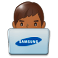 👨🏾‍💻 Emoji Tecnólogo: Pele Morena Escura na Samsung Experience 8.1.