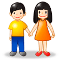 👫🏻 Emoji Mann und Frau halten Hände: helle Hautfarbe Samsung Experience 8.1.