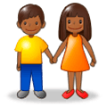 👫🏾 Emoji Mann und Frau halten Hände: mitteldunkle Hautfarbe Samsung Experience 8.1.