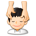 💆🏻‍♂️ Emoji Mann, der eine Kopfmassage bekommt: helle Hautfarbe Samsung Experience 8.1.