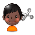 💇🏿‍♂️ Emoji Mann beim Haareschneiden: dunkle Hautfarbe Samsung Experience 8.1.
