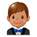 🤵🏽 Emoji Person im Smoking: mittlere Hautfarbe Samsung Experience 8.1.