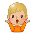 🤷🏼‍♂️ Emoji schulterzuckender Mann: mittelhelle Hautfarbe Samsung Experience 8.1.