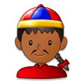 👲🏾 Emoji Mann mit chinesischem Hut: mitteldunkle Hautfarbe Samsung Experience 8.1.