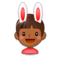 👯🏾‍♂️ Emoji Männer mit Hasenohren, mitteldunkle Hautfarbe Samsung Experience 8.1.
