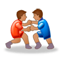🤼🏽‍♂️ Emoji Hombres Luchando, Tono De Piel Medio en Samsung Experience 8.1.