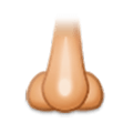 Emoji 👃🏼 Naso: Carnagione Abbastanza Chiara su Samsung Experience 8.1.