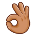Emoji 👌🏽 Mano Che Fa OK: Carnagione Olivastra su Samsung Experience 8.1.