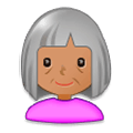 Émoji 👵🏽 Femme âgée : Peau Légèrement Mate sur Samsung Experience 8.1.