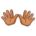 👐🏽 Emoji Manos Abiertas: Tono De Piel Medio en Samsung Experience 8.1.