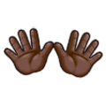 👐🏿 Emoji Manos Abiertas: Tono De Piel Oscuro en Samsung Experience 8.1.