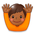 🙌🏾 Emoji Mãos Para Cima: Pele Morena Escura na Samsung Experience 8.1.