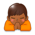 🙏🏾 Emoji Manos En Oración: Tono De Piel Oscuro Medio en Samsung Experience 8.1.
