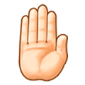 Emoji 🤚🏻 Dorso Mano Alzata: Carnagione Chiara su Samsung Experience 8.1.