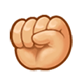 Emoji ✊🏼 Pugno: Carnagione Abbastanza Chiara su Samsung Experience 8.1.