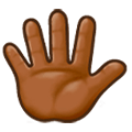 🖐🏾 Emoji Hand mit gespreizten Fingern: mitteldunkle Hautfarbe Samsung Experience 8.1.