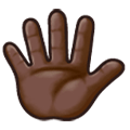 🖐🏿 Emoji Mano Abierta: Tono De Piel Oscuro en Samsung Experience 8.1.