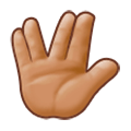 🖖🏽 Emoji vulkanischer Gruß: mittlere Hautfarbe Samsung Experience 8.1.