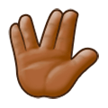 🖖🏾 Emoji vulkanischer Gruß: mitteldunkle Hautfarbe Samsung Experience 8.1.