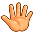 Émoji 🖑 Main levée avec les doigts écartés sur Samsung Experience 8.1.