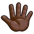 🖑🏿 Emoji Palma da mão levantada (pelas costas), modificador emoji Fitzpatrick tipo 6 na Samsung Experience 8.1.