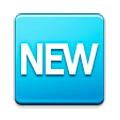 🆕 Emoji Wort „New“ in blauem Quadrat Samsung Experience 8.1.