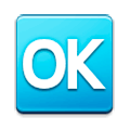 🆗 Emoji Großbuchstaben OK in blauem Quadrat Samsung Experience 8.1.