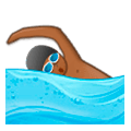 🏊🏾 Emoji Pessoa Nadando: Pele Morena Escura na Samsung Experience 8.1.