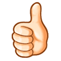 👍🏻 Emoji Daumen hoch: helle Hautfarbe Samsung Experience 8.1.