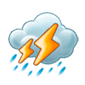 ⛈️ Emoji Wolke mit Blitz und Regen Samsung Experience 8.1.