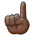 ☝🏿 Emoji Indicador Apontando Para Cima: Pele Escura na Samsung Experience 8.1.